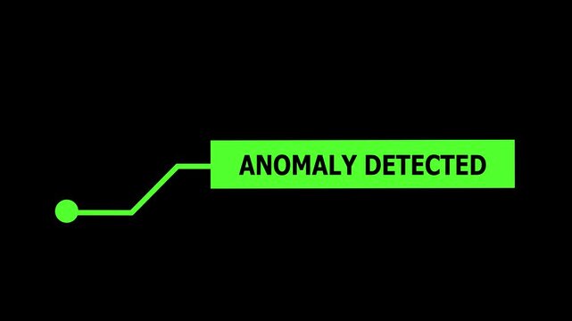 Digital anomaly detected hud interface with animated green callout box and tracking point for futuristic sci-fi ui cyber security alert, and high-tech data monitoring