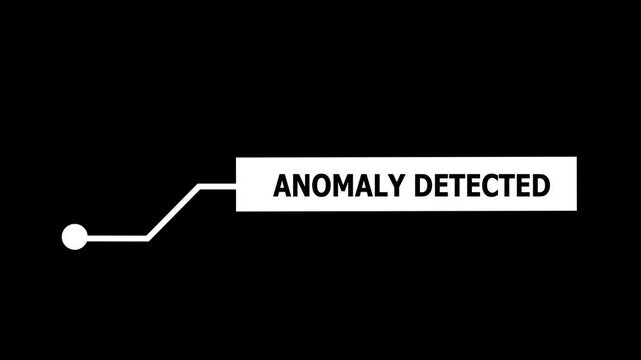 Anomaly detected hud callout overlay with minimalist interface for sci-fi ui motion cyber security alerts, and futuristic data visualization software