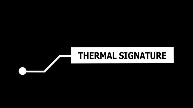 Thermal signature lower third motion template with clean minimalist ui for industrial scientific data visualization and tech engineering presentation overlays