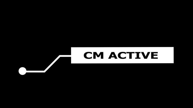 Minimalist lower third with cm active text overlay, motion for corporate presentations, broadcast media, and digital production projects