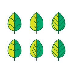 Twig with green leaves. Plant cuttings. Eco emblem. Modern abstract linear shape for logo, emblem and insignia. © Lili Kudrili