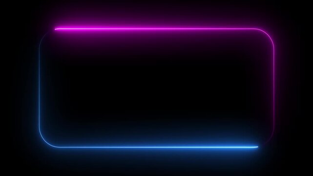 abstract glowing neon rectangle frame animation, rectangle frame and seamless loop pattern animation background 4k video