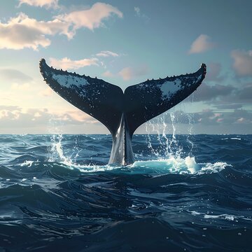 Whale tail plunges deep