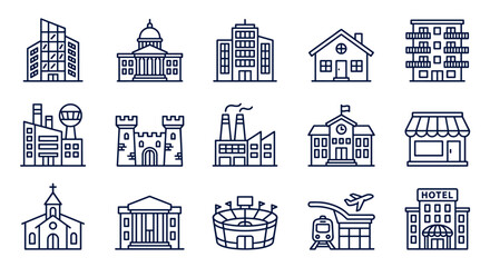 Naklejka premium Logistics and Global Cargo Delivery Line Icons Set. Supply Chain Management, Shipping, and Courier Service Vectors.