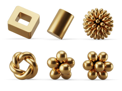 Golden 3D shapes