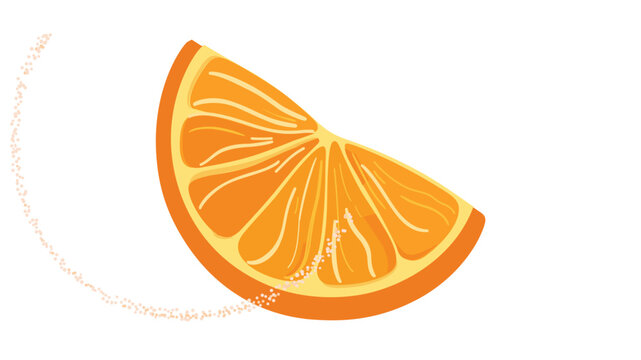 Sugared orange wedge vector icon. Sparkling citrus slice illustration for bartending guides and menu graphics. Adjustable line weight garnish design for colorful cocktail presentations.