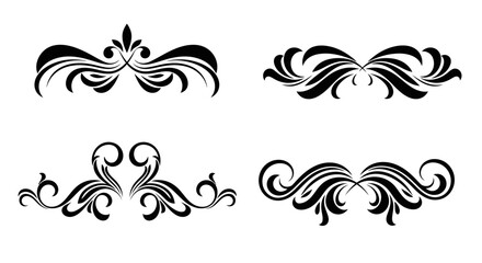 Fototapeta premium Elegant Black Flourishes Set - Decorative Ornaments for Design