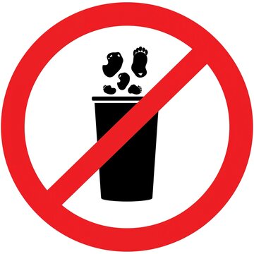 Generative AI creates a prohibition sign against wet footprints on a surface