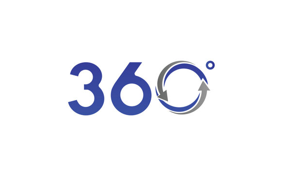 360 Degree Rotation Arrow Logo Design in Blue and Gray