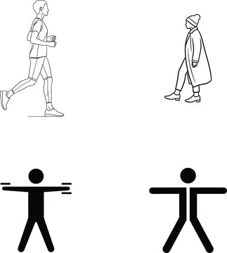 Stick figures in various poses and line styles