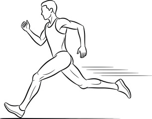 Obraz premium Man running in athletic stance