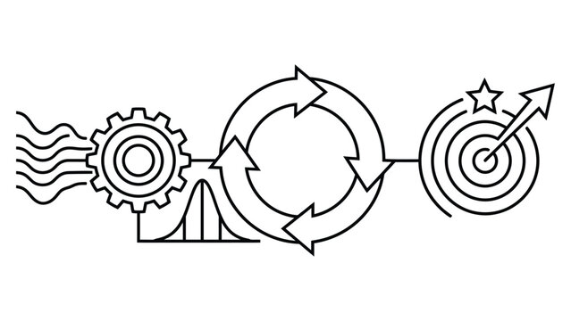 continuous line art  improvement process and business strategy.