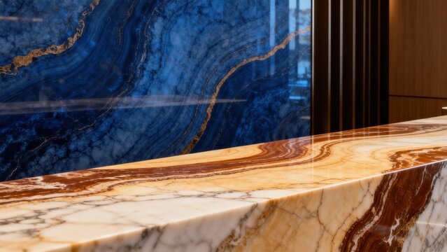 Marble countertop and wall design