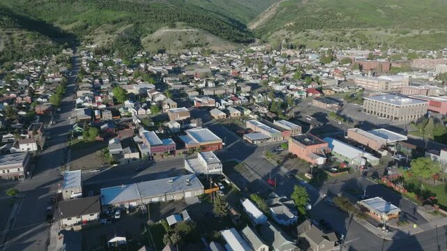 Historic Town of Anaconda Wyoming Drone Aerial View