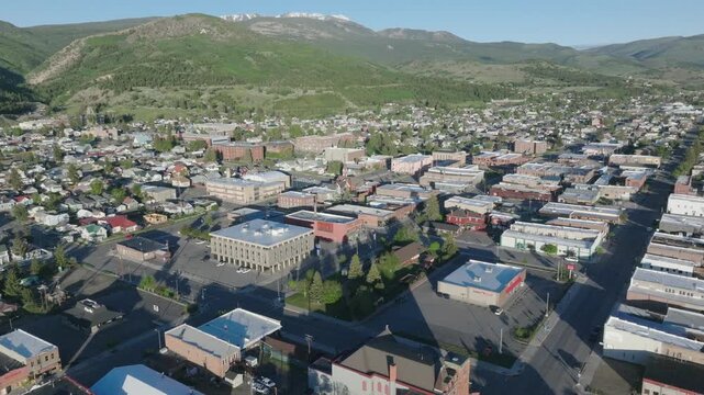 Historic Town of Anaconda Wyoming Drone Aerial View