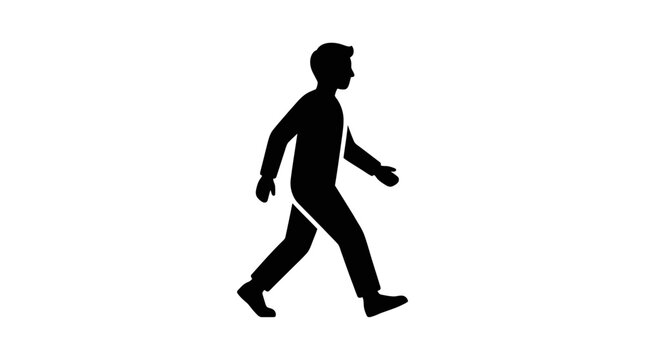 Man walking in a brisk pace.