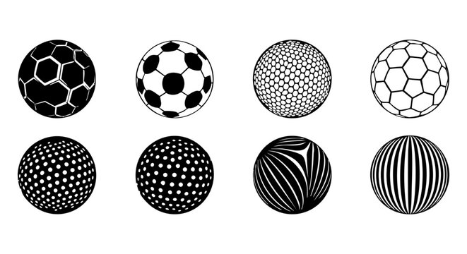 Black and White Soccer Ball Patterns and Designs Vector Graphics