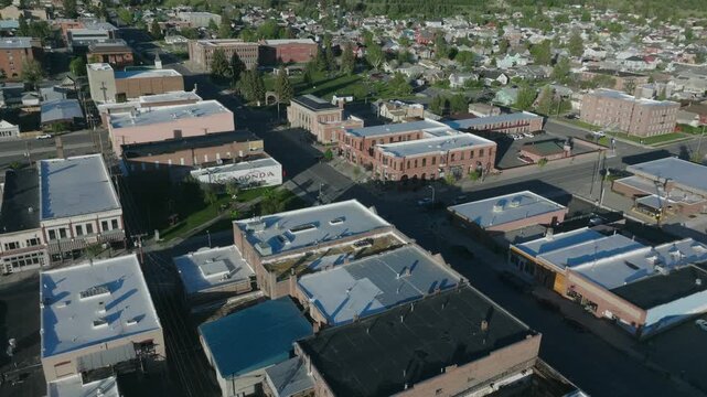 Historic Town of Anaconda Wyoming Drone Aerial View