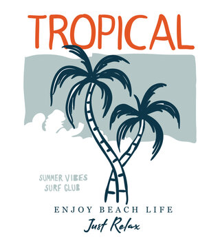 Hand drawn beach vibes t-shirt design. vintage summer beach print design ,vector graphic, tropical summer beach surfing beach resort , slogan text print. t-shirt print for men's women's.