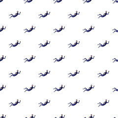 Scuba divers swimming underwater seamless pattern background © nsit0108