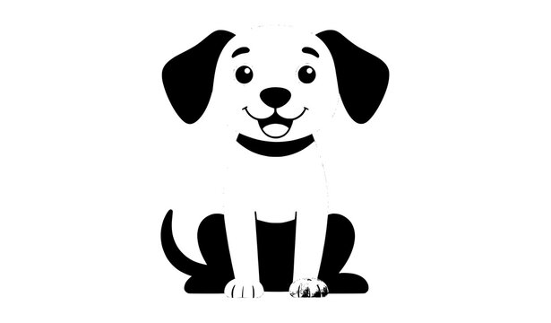 Cute Cheerful Brown Puppy Cartoon Vector with Wagging Tail and Happy Expression