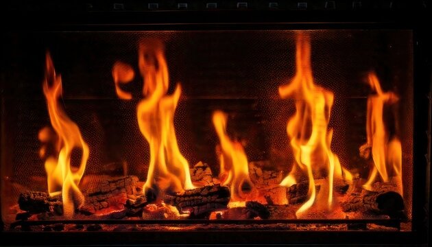 Captivating Fireplace Flames - A Warm and Inviting Ambiance.