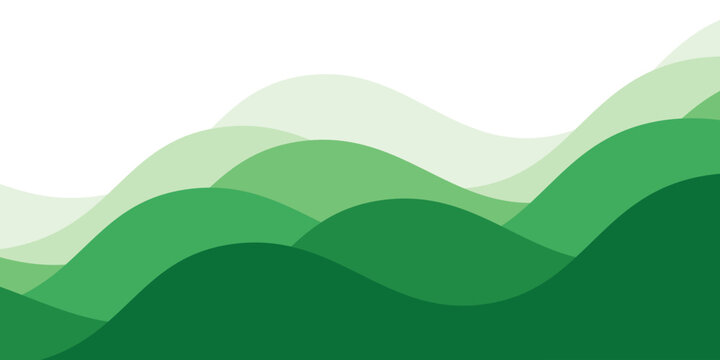 Abstract green wave background, Vector green line background curve element with white layers vector ilustration benner
