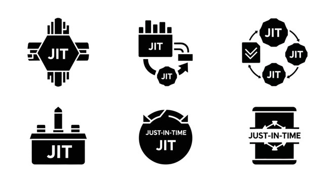 Just-In-Time (JIT) Manufacturing and Logistics Icons