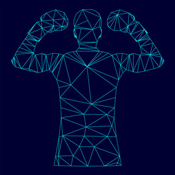 Boxer low poly triangulation triangulated polygonal electric cyan blue vibrant aqua neon color vector illustration image outline contour line