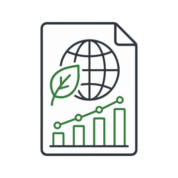 CSRD industrial sustainability report icon with factory data