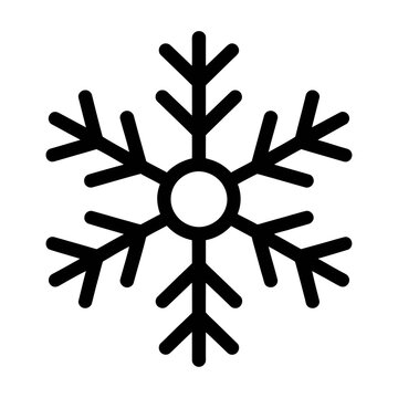 Minimalist snowflake vector with symmetrical geometric design