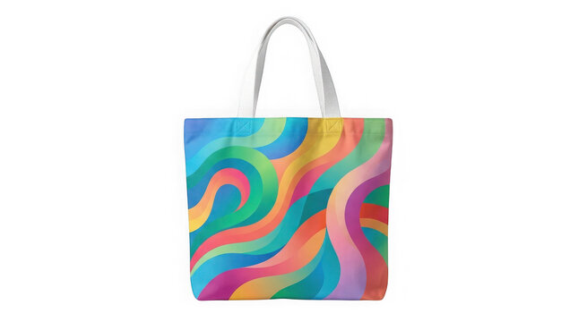 Colorful abstract tote bag with vibrant swirls design
