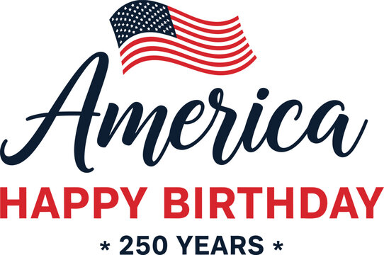 4th of july independence day celebrating america's 250 years anniversary with patriotic typography and flag design