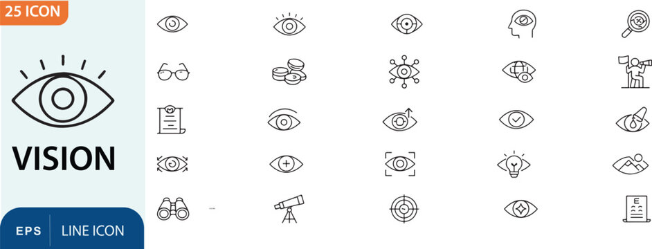 Vision icon set line style