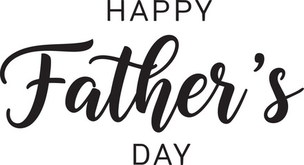 Obraz premium Hand-drawn happy fathers day typography in black ink on white background hand-drawn typography