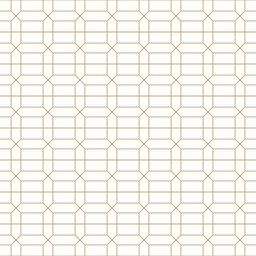 Luxury geometric ornamental gold pattern. Elegant rich background. Symmetric outline grid texture. Endless unusual print