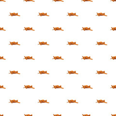 Fototapeta premium Orange toy airplanes forming a repetitive pattern, representing travel and flight