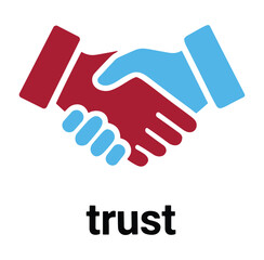 Obraz premium Handshake icon symbol representing trust, partnership, agreement, cooperation, and business deal