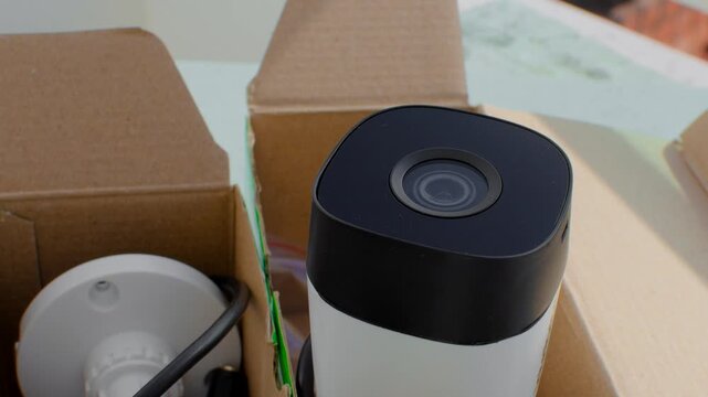 New CCTV security camera packed, ready to protect. Security is just a click away.