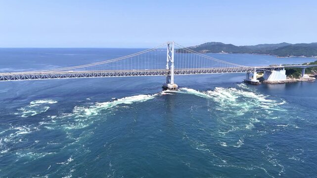 Wide Aerial of Onaruto Bridge | Naruto Strait - 4K Aerial Video
