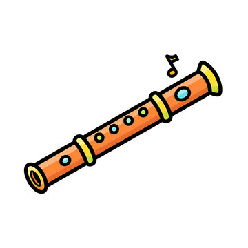 Orange recorder silhouette with musical note during solo performance with bright lighting