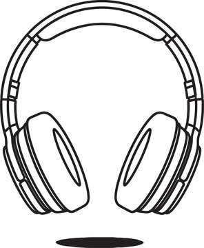 Headphones outline illustration sound system personal audio consumer electronics headphones electronics listening technology wireless accessory entertainment