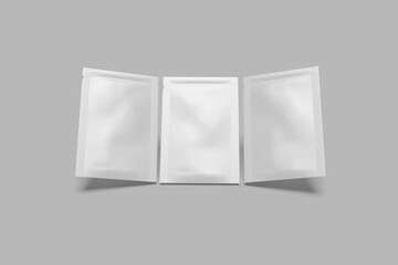 Clear Plastic Packaging Pouch Mockup Template © wasahlan