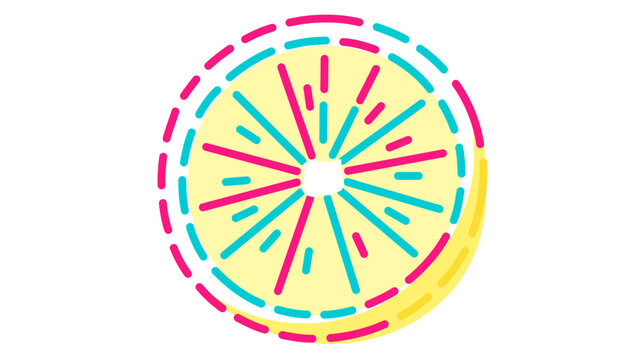 Vibrant yuzu citrus fruit slice vector icon illustration featuring an editable stroke, adjustable line weight, and customizable stroke weight. Modern thin line art for food and beverage branding.