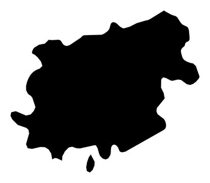 A contour map of Benevento. Italian province silhouette