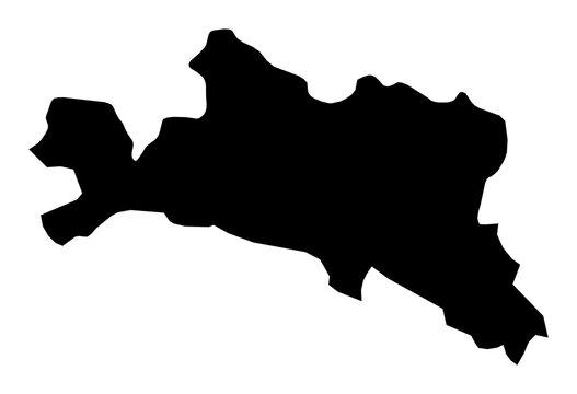 A contour map of Genoa. Italian province silhouette