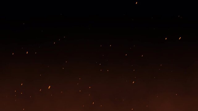 4k stock | Smoke orange cloud rising up fire sparks overlay video motion alpha channel editing video overlay for realistic fire effects in film production.