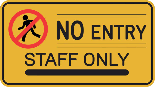 staff only no entry sign illustration, restricted access symbol for workplace areas, safety compliance icon, employee only zone warning and prohibition vector design.