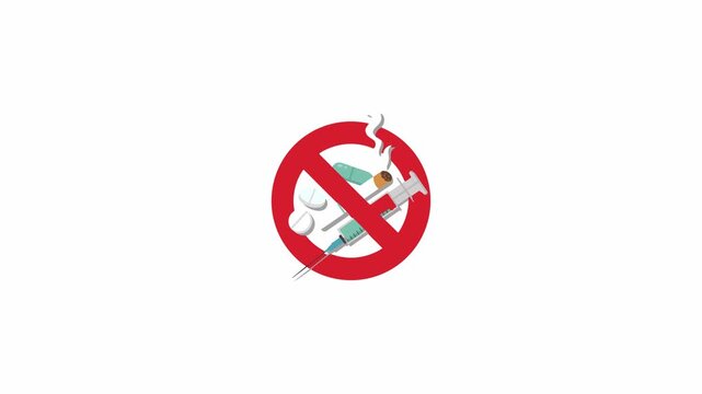 Animated Anti-Drug Prohibitory Sign Concept
