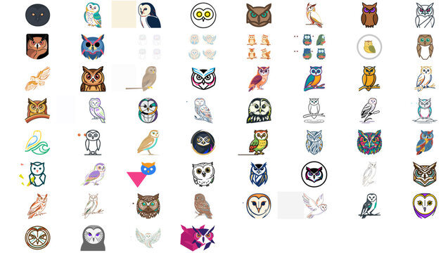 Owls of the World Vector Icn Set Bundle featuring 60 nique birds like Barn, Boral, and Fish Owls. Professonal collection with editale stroke, adjustable lineweight, and thin line styl icons.